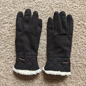 Isotoner Women's Black Gloves with Sherpa Lining